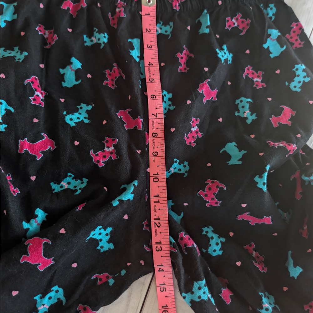 Women’s Pajama Bottoms Large 14/16 Classic Elements Black Scottie Dog Pink Pants - Picture 6 of 8